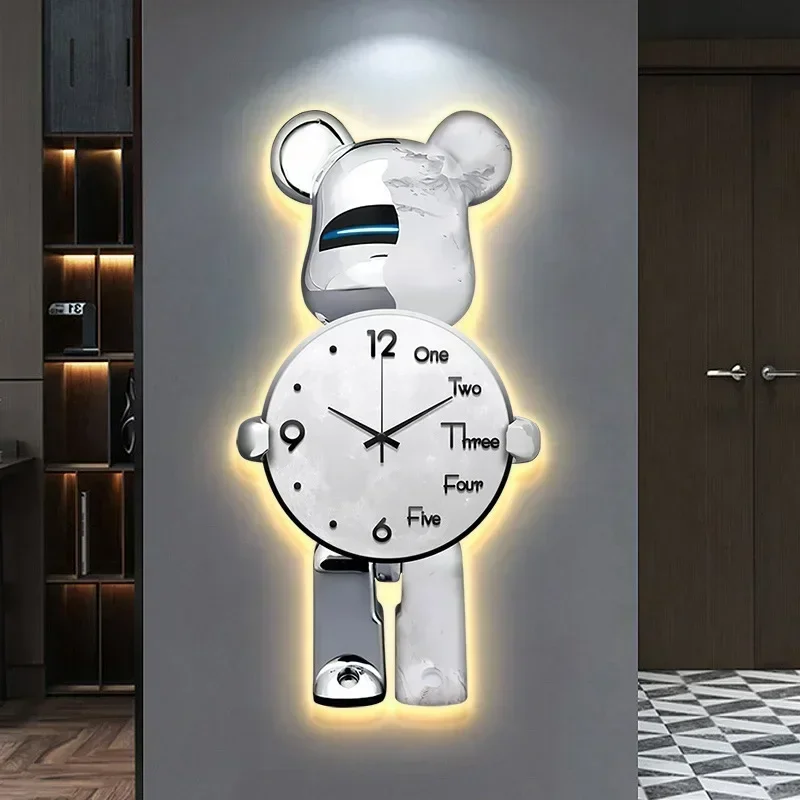 Luxury Watch Wall Clock - LED Bear Wall Clock Unique Luxurious