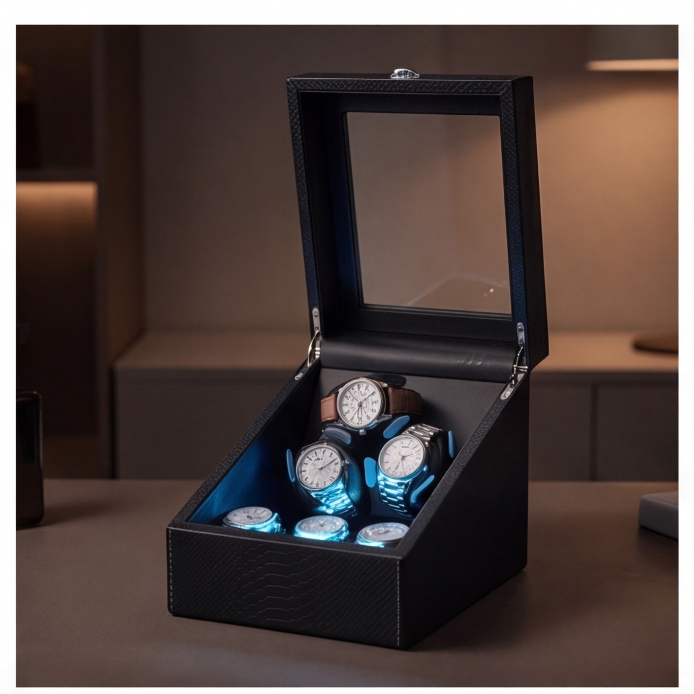 Luxury Watch Winder Box - Luxury 3+3 Watch Winder Box with