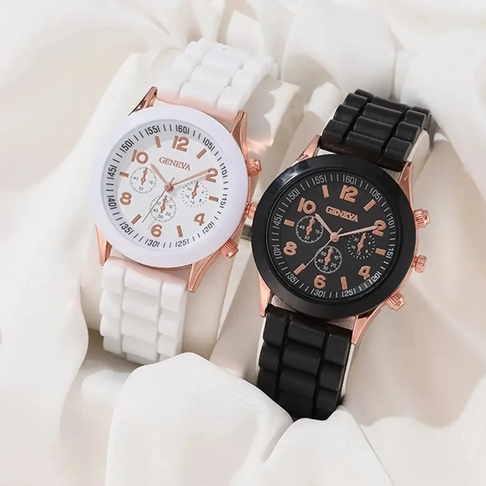 Luxury Watch Rubber Strap - 2Pcs Luxury Women's Watch Set Fashion