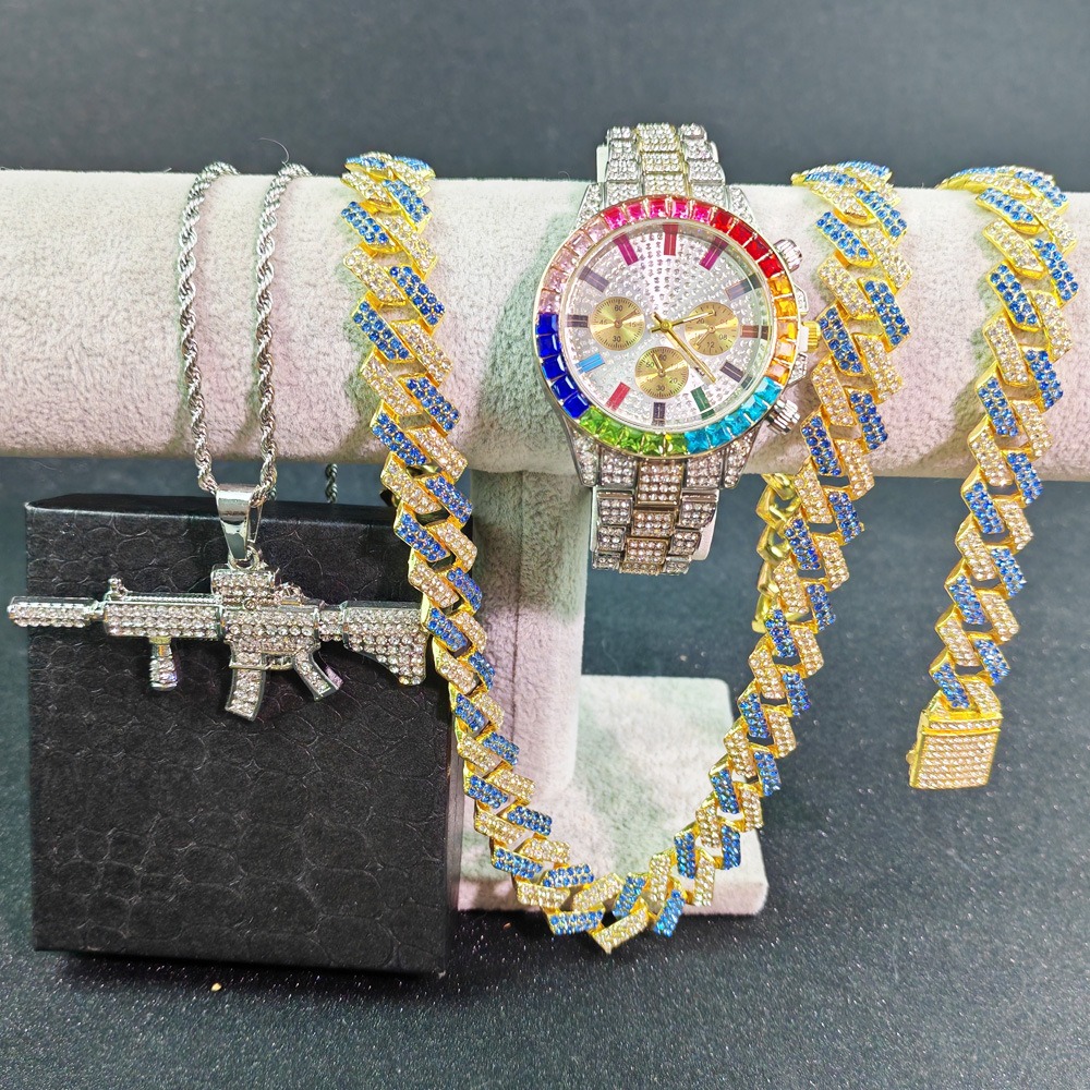Luxury Watch Miami - Hip Hop Watches Bracelet Necklace With