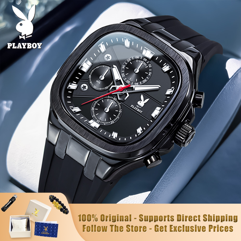 Luxury Watch Rubber Strap - PLAYBOY 3076 Brand original authentic watches