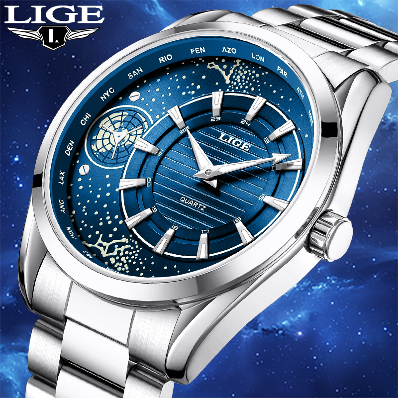 Compass Watch Luxury - LIGE Original Quartz Man Watch Fashion