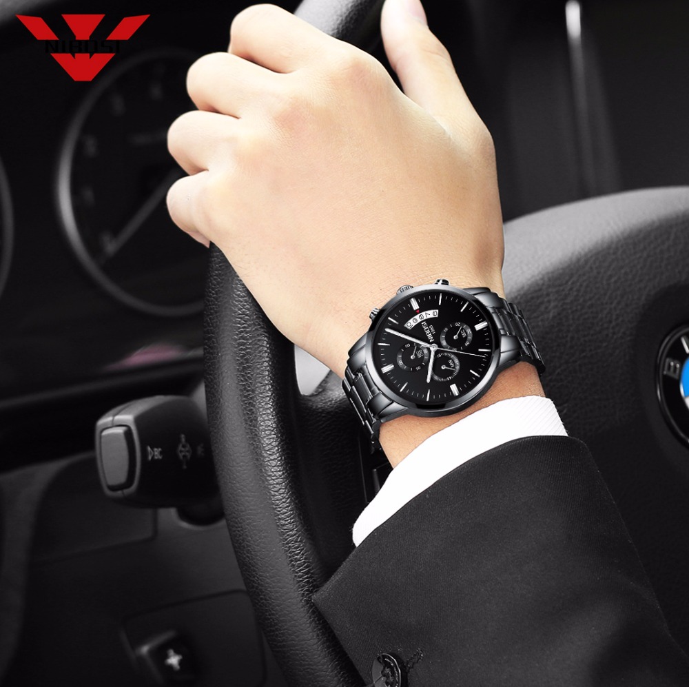 NIBOSI Stainless Steel Black Q - Luxury Watch All Black recensione e prezzo