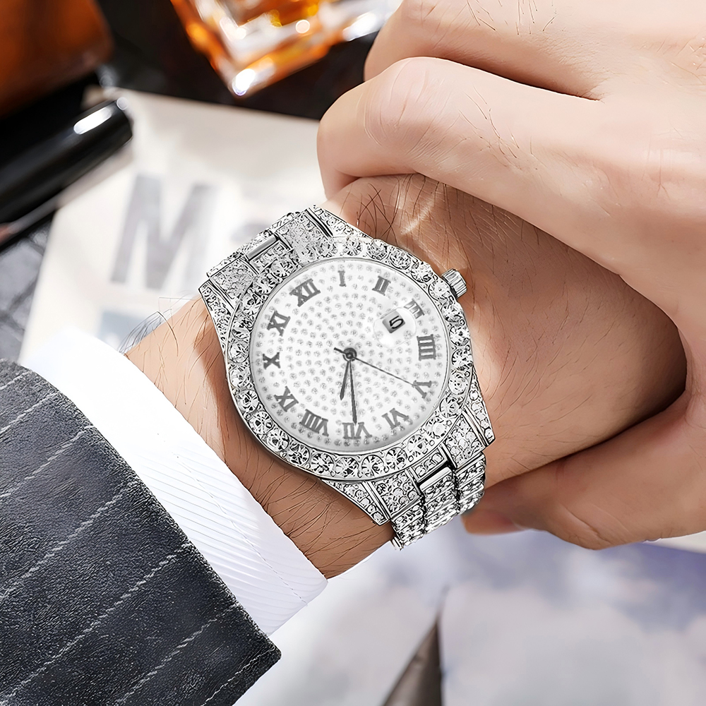1 Hip-hop Full Diamond Silver  - Luxury Watch Life recensione e prezzo