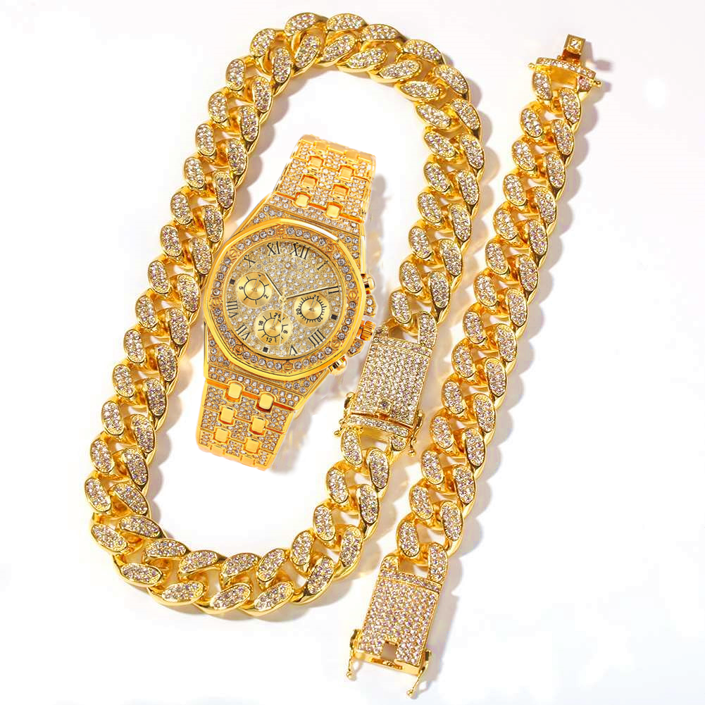 Men Watch Set Necklace+Watch+B - Luxury Watch Miami recensione e prezzo