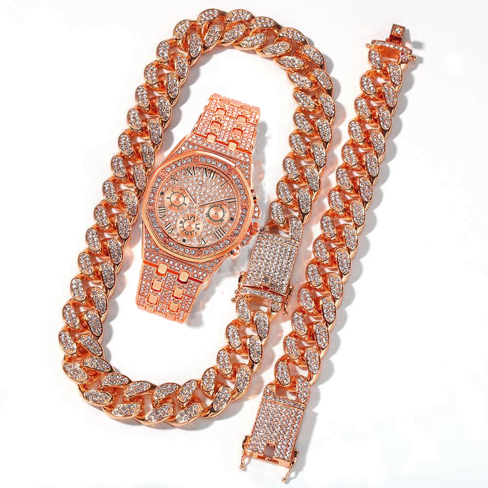 Men Watch Set Necklace+Watch+B - Luxury Watch Miami recensione e prezzo