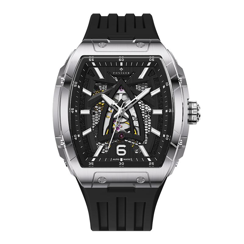 PONIGER Men Automatic Watch 44 - Luxury Watch Rubber Strap recensione e prezzo