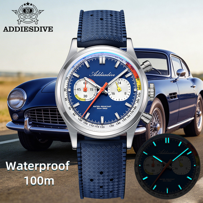 ADDIESDIVE Men Quartz Chronogr - Luxury Watch Rubber Strap recensione e prezzo