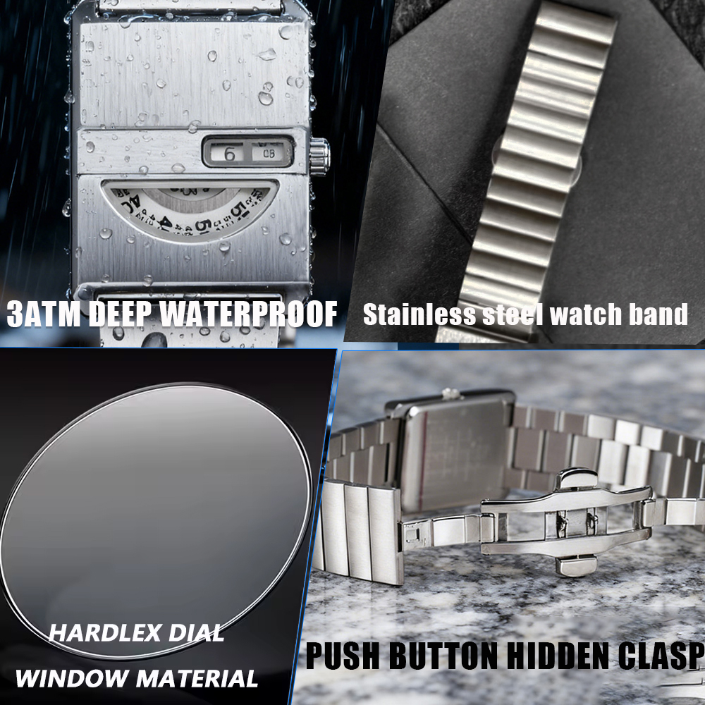 Men's Bracelet Watches Square  - Luxury Watch Life recensione e prezzo