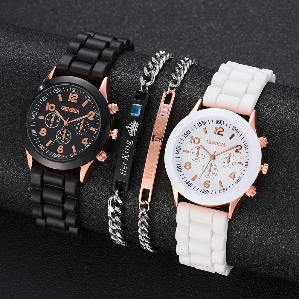 2Pcs Luxury Women's Watch Set  - Luxury Watch Rubber Strap recensione e prezzo