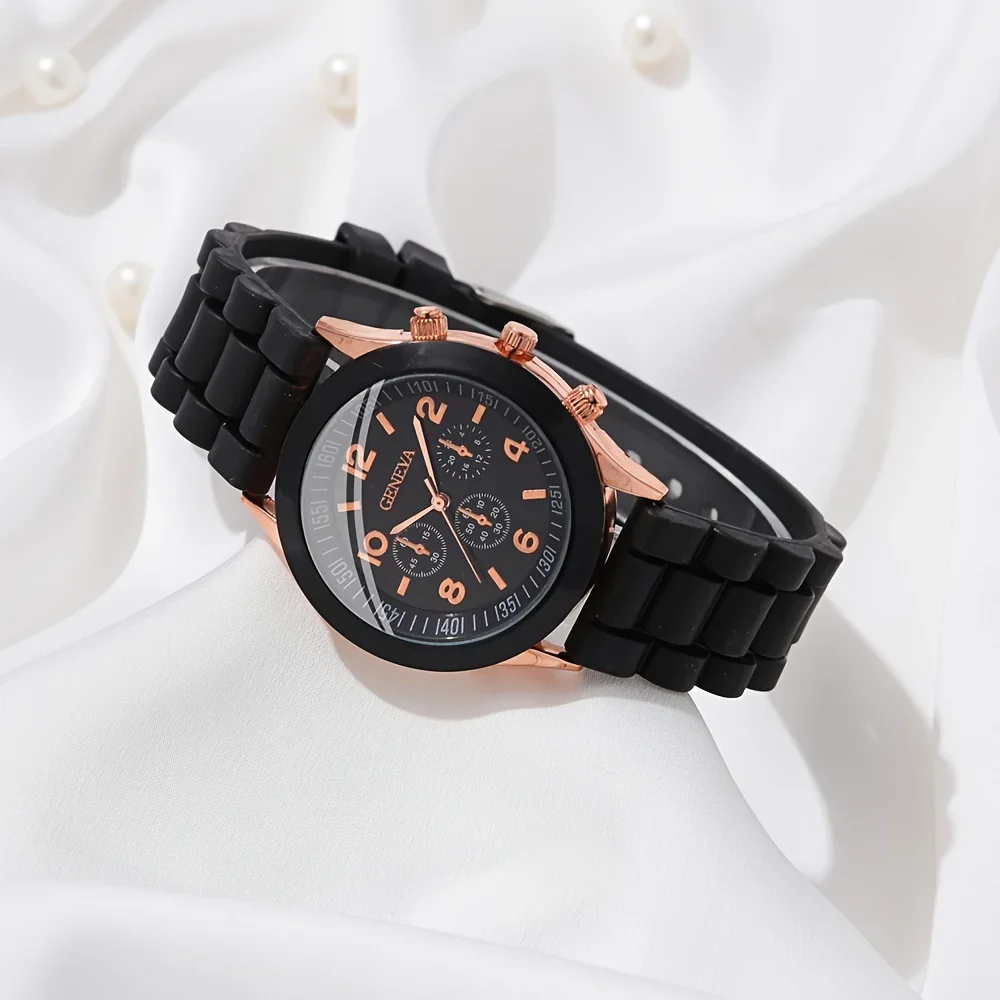2Pcs Luxury Women's Watch Set  - Luxury Watch Rubber Strap recensione e prezzo