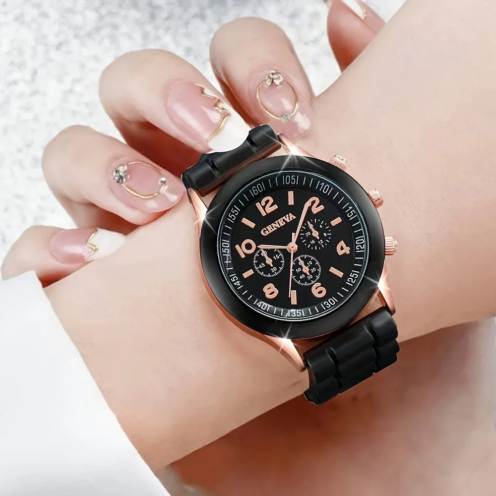 2Pcs Luxury Women's Watch Set  - Luxury Watch Rubber Strap recensione e prezzo