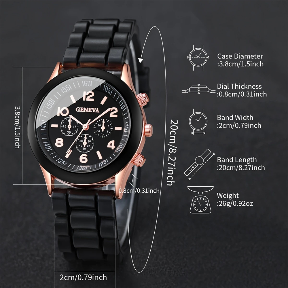 2Pcs Luxury Women's Watch Set  - Luxury Watch Rubber Strap recensione e prezzo