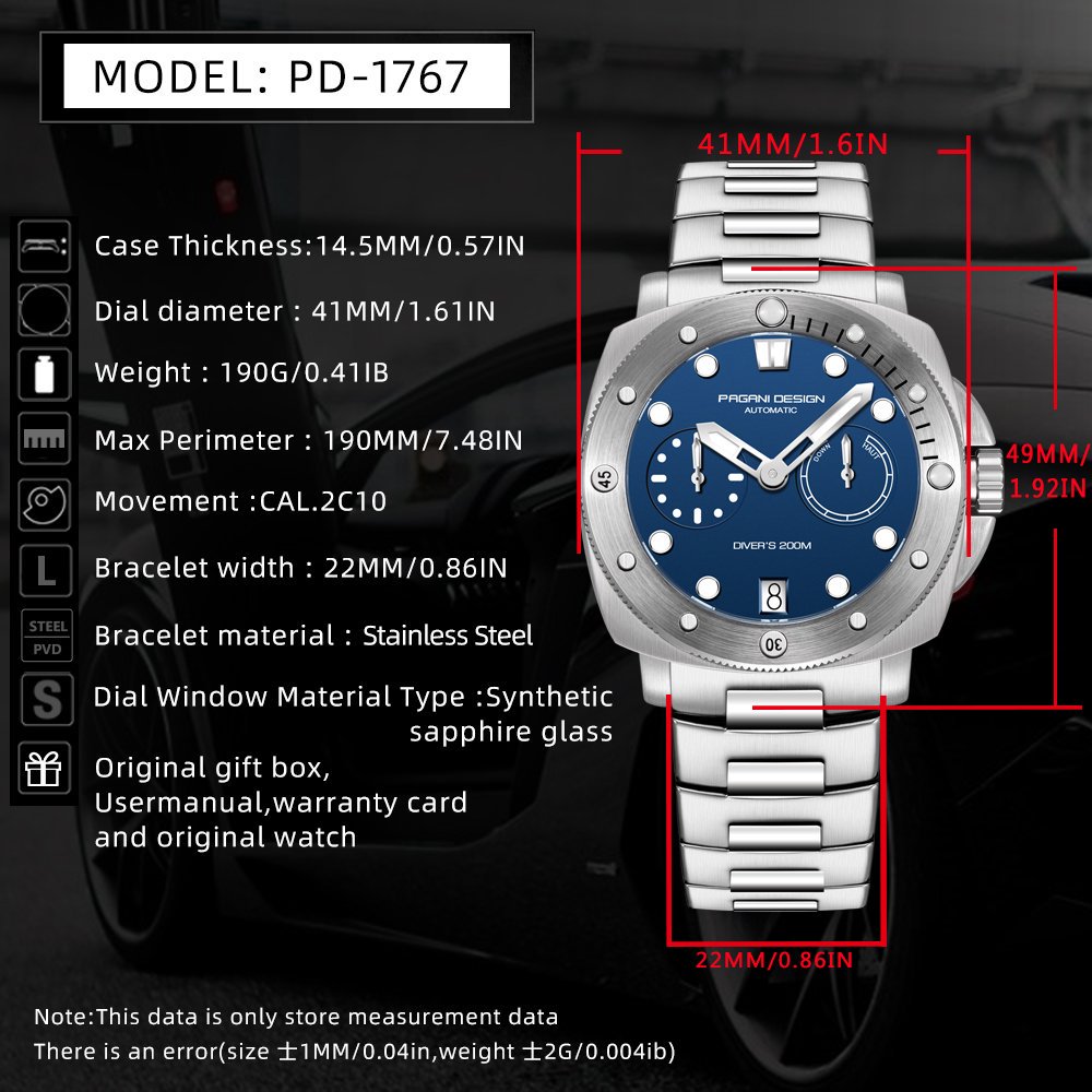 PAGANI DESIGN Top Brand Men's  - Luxury Watch Design recensione e prezzo