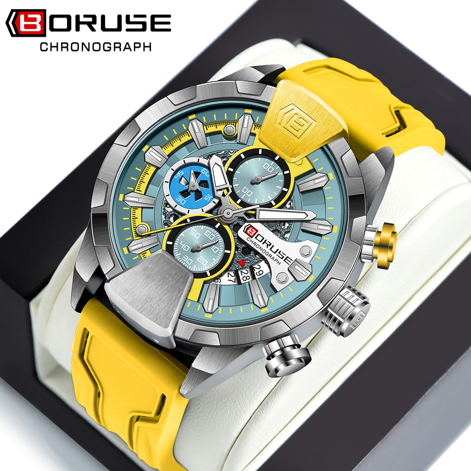 BORUSE Yellow Watches Men Wate - Luxury Watch It recensione e prezzo