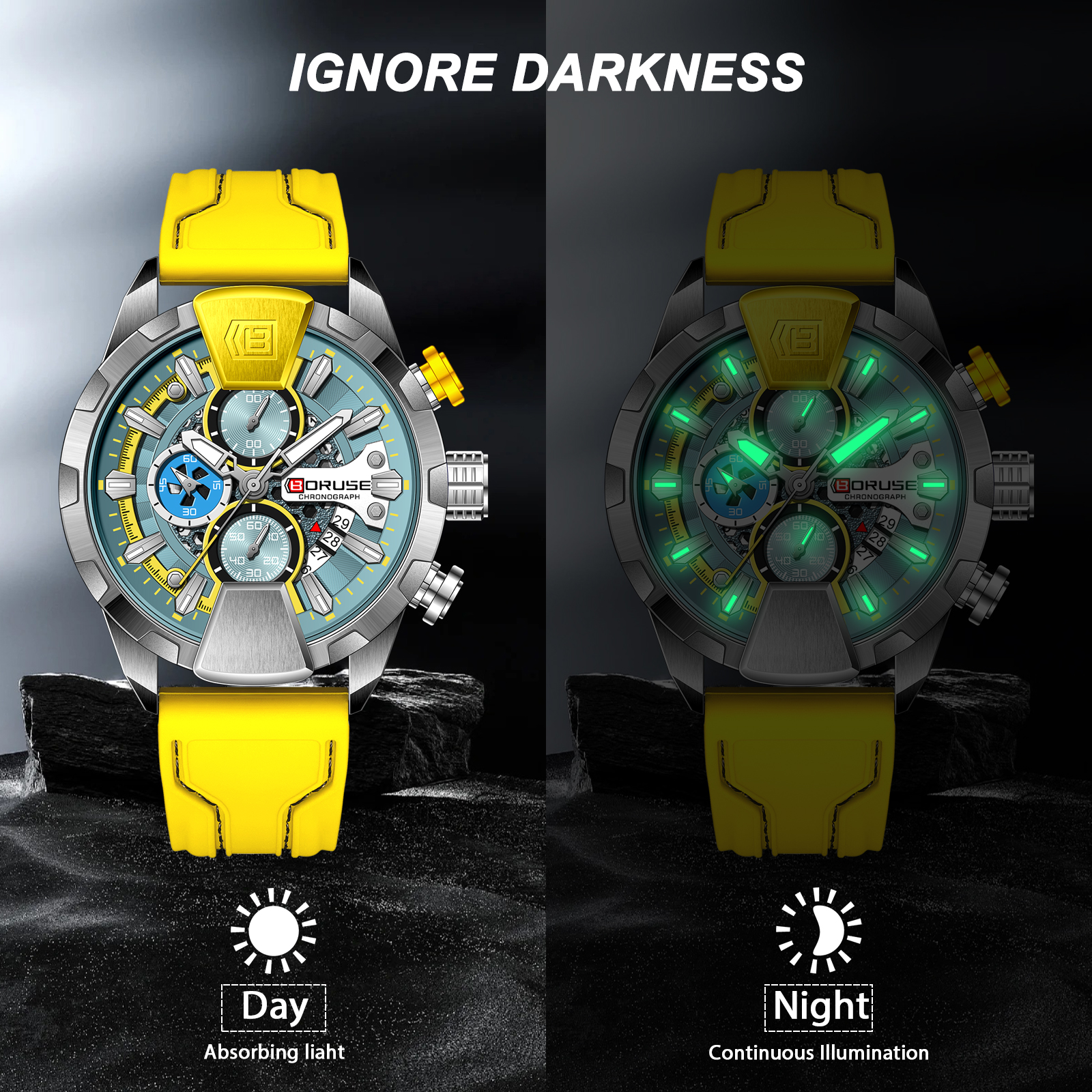 BORUSE Yellow Watches Men Wate - Luxury Watch It recensione e prezzo
