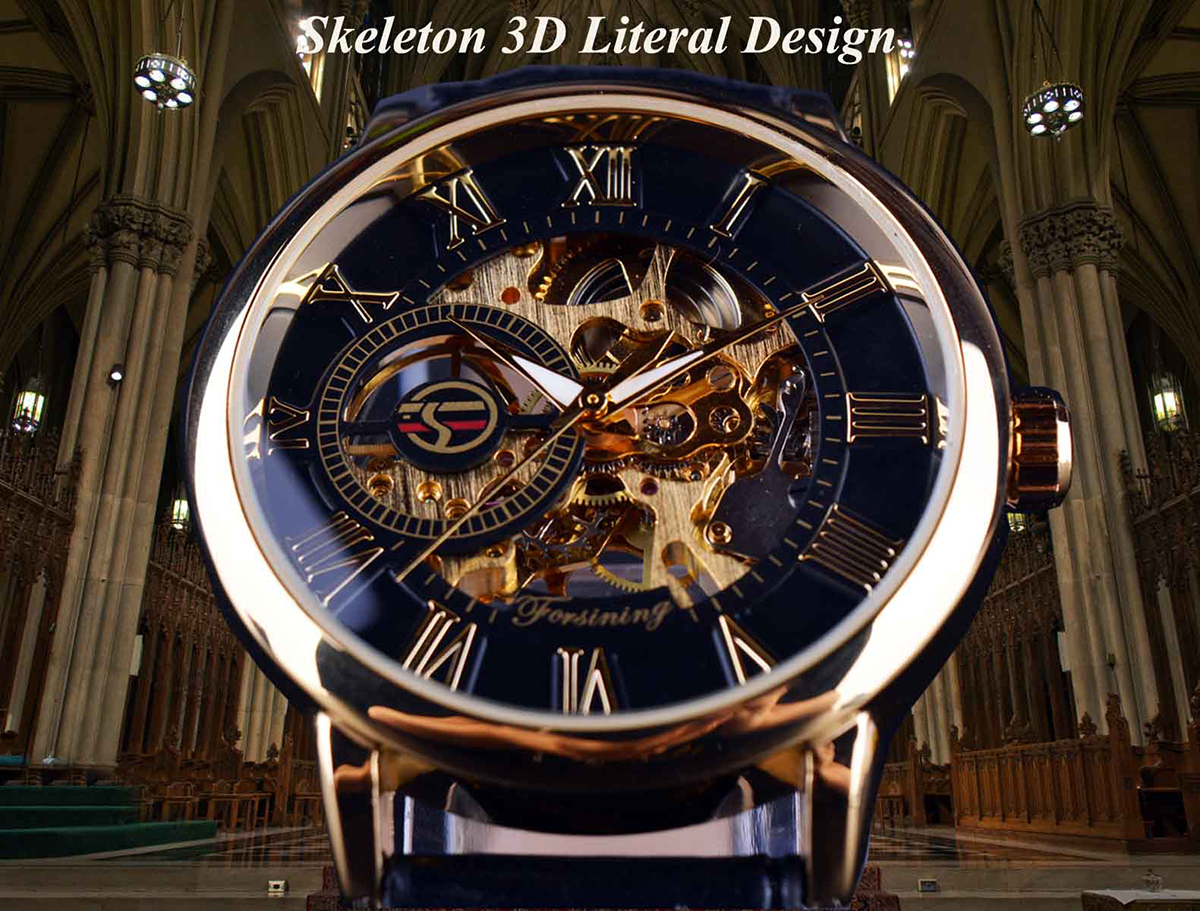 Forsining 3d Logo Design Hollo - Luxury Watch All Black recensione e prezzo