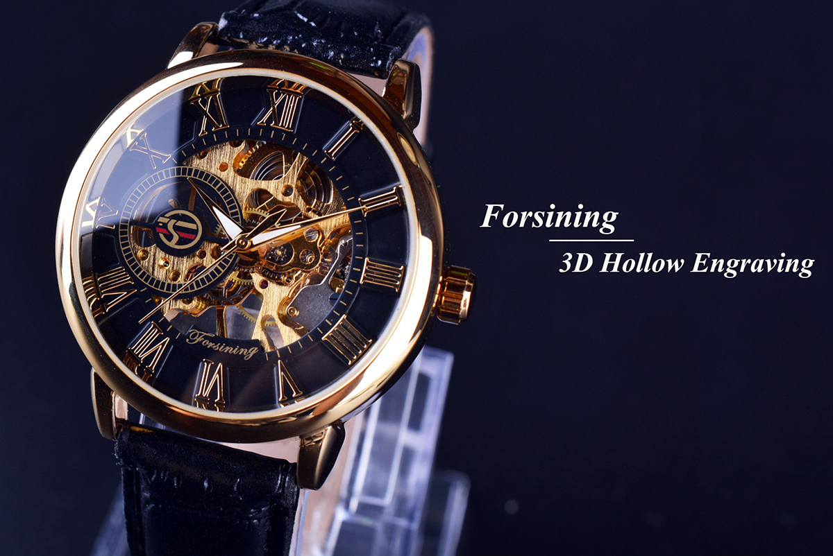 Forsining 3d Logo Design Hollo - Luxury Watch All Black recensione e prezzo