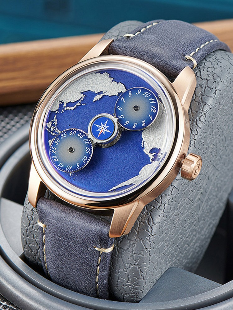 Casual Men Work Blue Planet Fu - Compass Watch Luxury recensione e prezzo