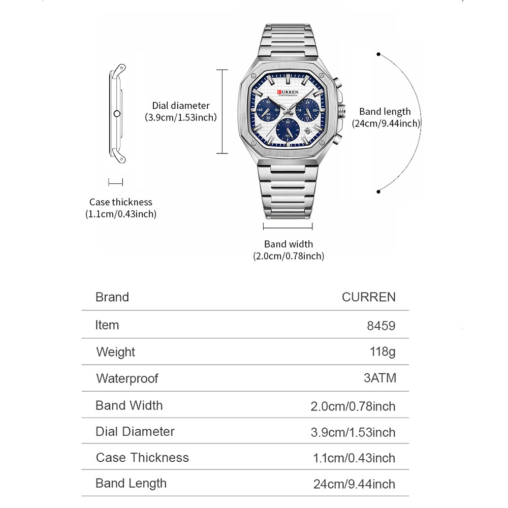 CURREN Luxury Square Chrono Wa - Luxury Watch Design recensione e prezzo