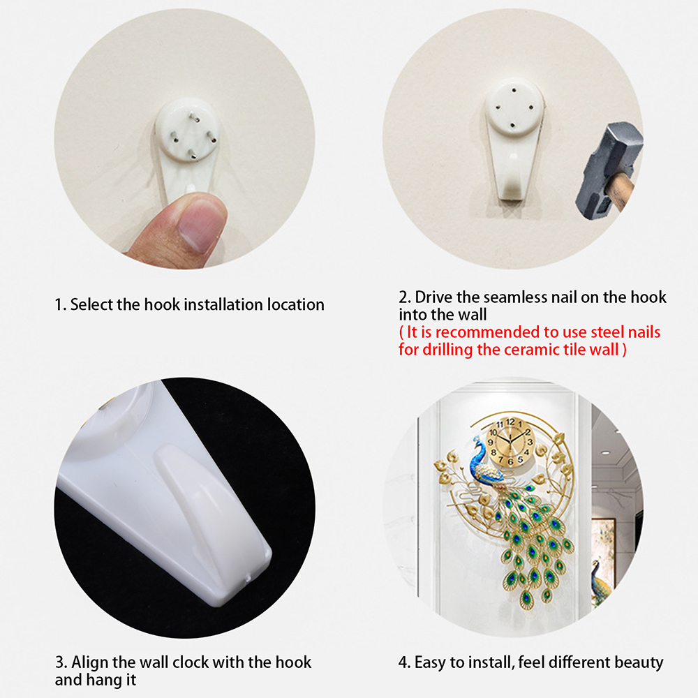 Peacock Art Wall Clock, Large  - Luxury Watch Wall Clock recensione e prezzo