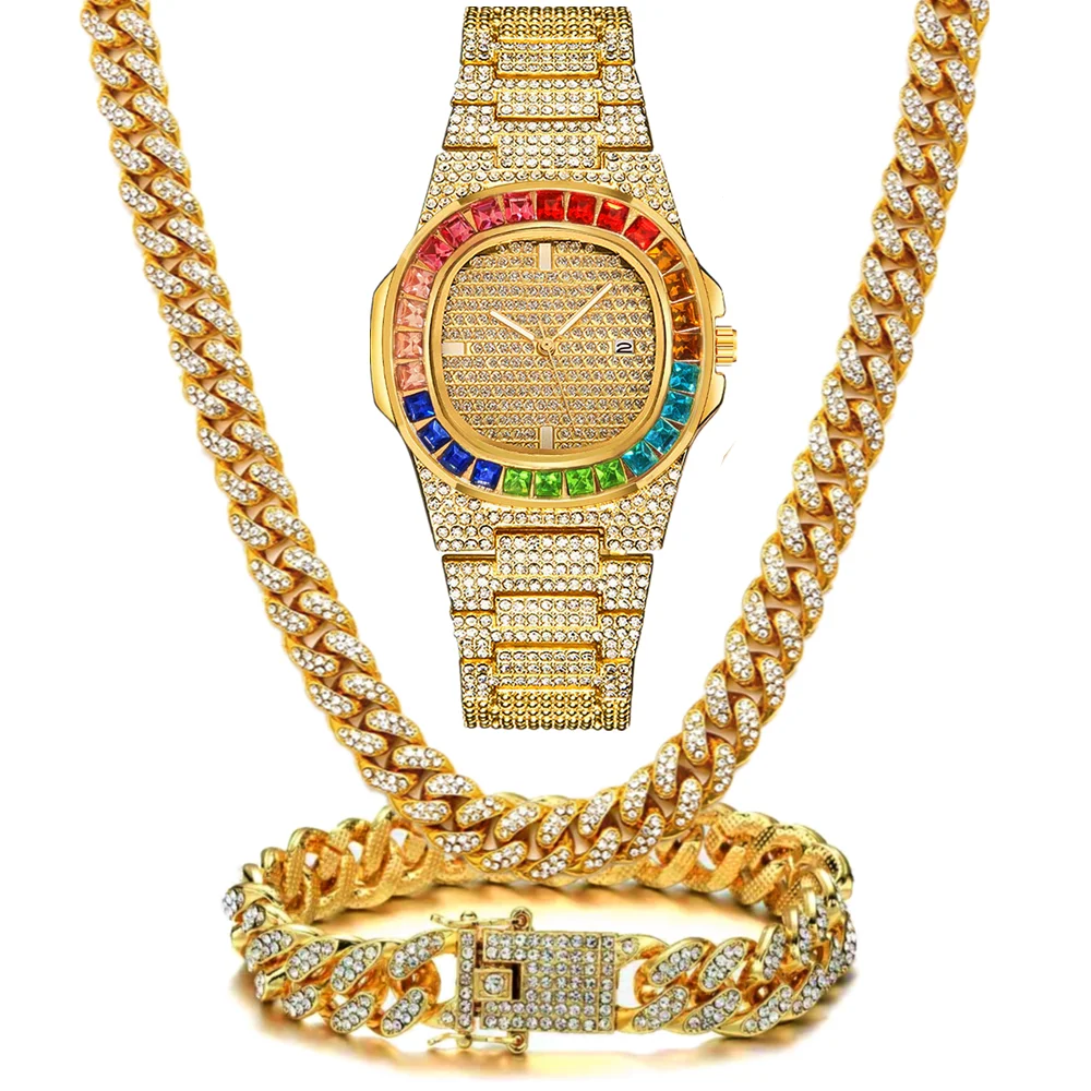 3pcs Watch+Necklace+Bracelet L - Luxury Watch Miami recensione e prezzo