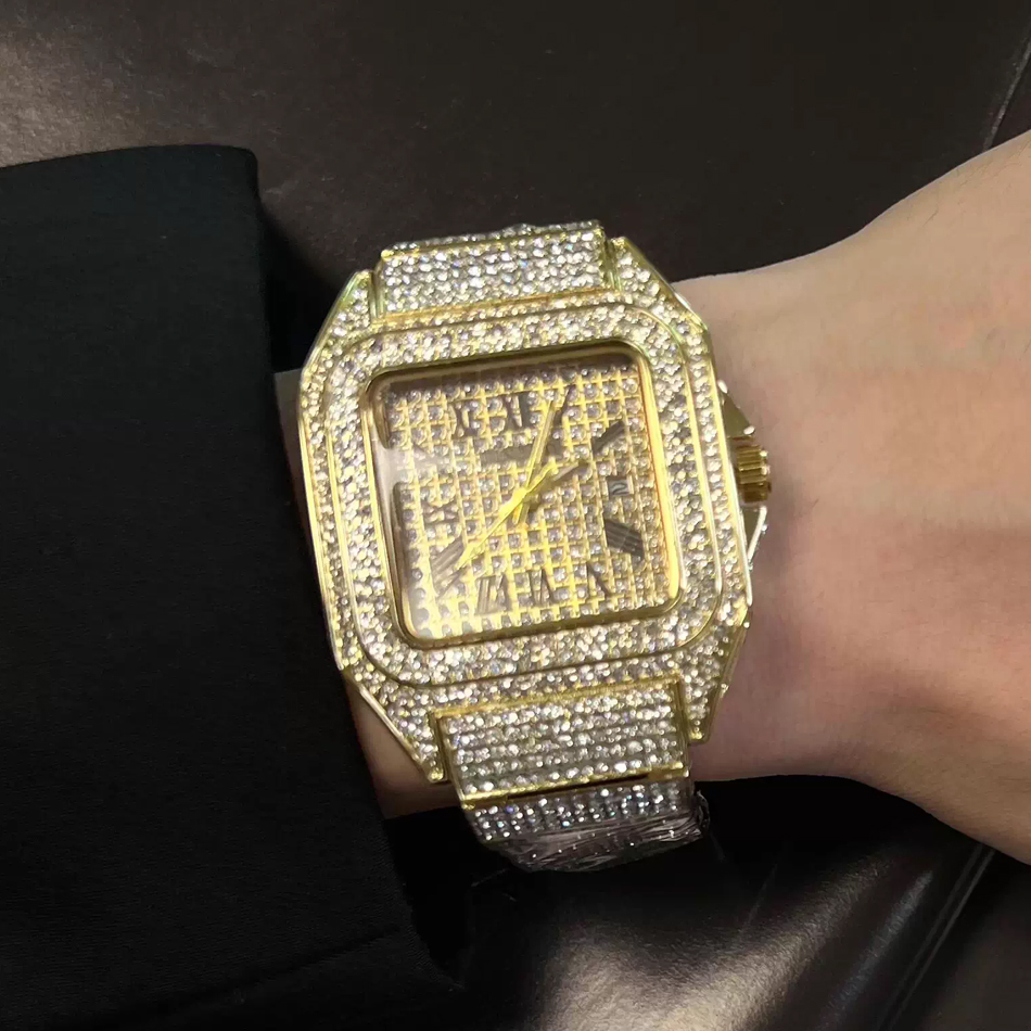 Gold or black Watch Ice Out Sq - Luxury Watch All Black recensione e prezzo