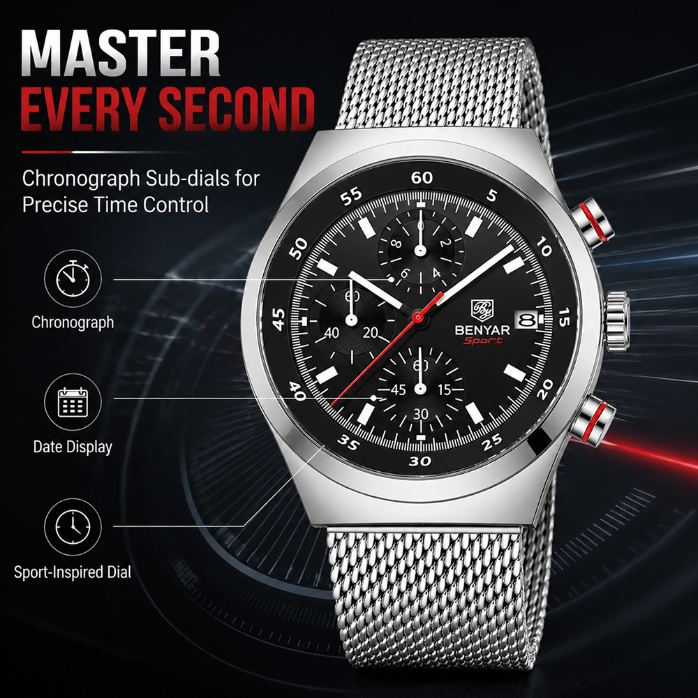 BENYAR Top Luxury Brand Men's  - Luxury Watch Design recensione e prezzo
