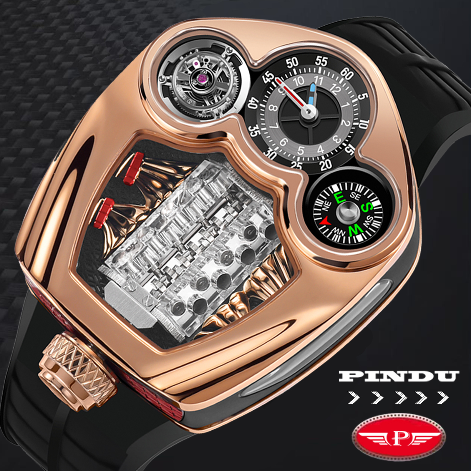 PINDU Design NEW Engine Series - Compass Watch Luxury recensione e prezzo